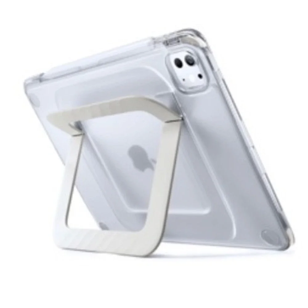 Torras Clear Tablet Case for iPad Pro 11 with White Integrated Kickstand Stylus